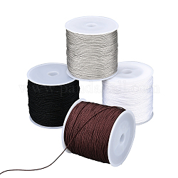 PandaHall 437 Yards 0.8mm Nylon String Knotting Cord, 4 Color Chinese Knotting Cord Kumihimo Beading Cord Knot Macrame Thread for Friendship Bracelets Ornament Window Beading Jewelry Making