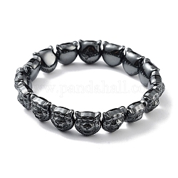 Hématite synthétiques non magnétiques bracelets extensibles de perle, tigre, diamètre intérieur: 2-1/4 pouce (5.7 cm)