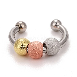 Drehbarer Manschettenring aus Messing, glücklicher offener Ring für Frauen, Mischfarbe, uns Größe 9 (18.9mm)