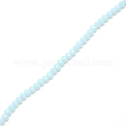 Perles de verre rondelle factices, bleu clair, 4.5x3.5mm, Trou: 1mm, Environ 143 pcs/chapelet, 19.69 pouce (50 cm)