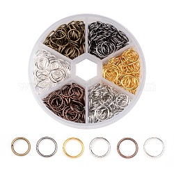 1 boîte d'anneaux de saut ouverts anneaux de saut en laiton, couleur mixte, 18 jauge, 10x1mm, diamètre intérieur: 8 mm, environ 70,g/boîte