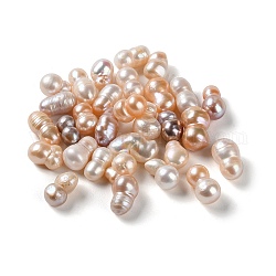 Natürliche Keshi-Perlen, gezüchtete Süßwasserperlen, barocke Perlen, ungebohrt / kein Loch, Kürbisflasche, antik weiß, 12~17x7.5~10.5 mm