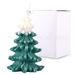 Weihnachtsbaumkerzen, Duftkerzen geschenke, mit Box, für familienfeiern weihnachtsfeiern urlaub neujahr dekoration, grün, 11.3x7 cm