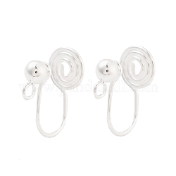 304 Stainless Steel Ear Cuff Findings, Wire Wrap Vortex Earring Findings with Vertical Loop, Silver, 14.5mm, Hole: 3x0.6mm