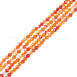 Nbeads 2 Strands Natural Carnelian Beads Strands, Faceted Round, 3mm, Hole: 0.8mm, about 130pcs/strand, 15.20''(38.6cm)