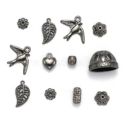 Collezione stile tibetano, perle miste e pendenti in lega, formato misto, canna di fucile, 2~50mm