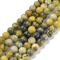 Brins de perles turquoise jaune naturel (jaspe), ronde, 6~6.5mm, Trou: 1mm, Environ 63 pcs/chapelet, 15.5 pouce
