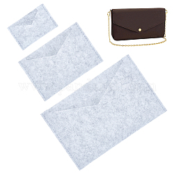 Wadorn 3pcs 3 style feutre de laine enveloppe sac à main insert organisateur, pour la fabrication de sacs à bandoulière, gainsboro, 5.8~14.9x9~21.9x0.35 cm, 1pc / style