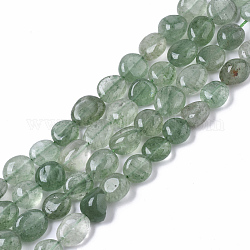 Brins de perles de préhnite vertes naturelles, pierre roulée, pépites, 7~10x7~10x7~10mm, Trou: 1mm, Environ 35~38 pcs/chapelet, 15.75 pouce (40 cm)