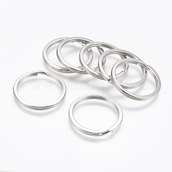 Anelli portachiavi di ferro, accessori di chiusura portachiavi, colore platino, misura:circa30mm di diametro, Foro: 24 mm