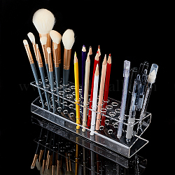 36-Loch-Ständer aus transparentem Acryl für Stifte und Bleistifte, Stift-Organizer-Halter, Rechteck, Transparent, 24x6.6x6.4 cm