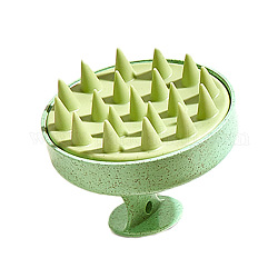 Shampoo-Bürste für Haarkopfmassagegerät, mit weichen Silikonborsten, Comfort Scalp Care manuelles Kopfmassagegerät, für Anti-Schuppen, gelb-grün, 6.5x7.8 cm
