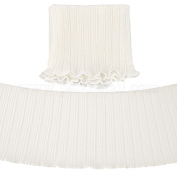 Fingerinspire 4 Yards plissiertes elastisches Spitzenband aus Polyester, Wellenrand-Spitzenbesatz, Kleidungszubehör, weiß, 6-3/4 Zoll (170 mm)