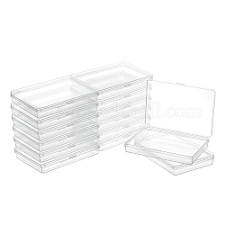 Полипропиленовые (пп) пластиковые ящики, контейнеры для хранения бисера, с откидной крышкой, прямоугольные, белые, 9.2x6.4x1.4 см, Внутренний размер: 8.7x5.8 см, 24 шт / коробка