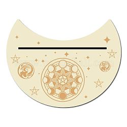 Supporto per carte in legno naturale per tarocchi, espositore per strumenti di divinazione delle streghe, peachpuff, Modello della luna, 130x100x5mm