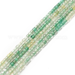 Perles synthétiques de quartz jaune vert, facette, cube, 2x2x2mm, Trou: 0.5mm, Environ 206 pcs/chapelet, 15.55 pouce (39.5 cm)
