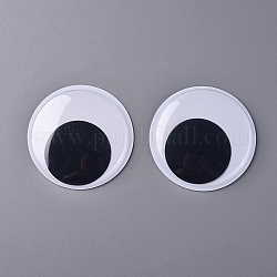 Cabochons yeux écarquillés noir et blanc, bricolage scrapbooking artisanat jouet accessoires, 80x10mm