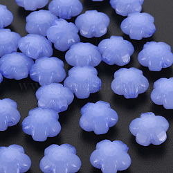 Abalorios de acrílico de la jalea de imitación, flor, facetados, azul pizarra medio, 17x17.5x10mm, agujero: 2 mm, aproximamente 340 unidades / 500 g