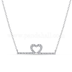 Ожерелья с подвесками от сердца к сердцу из серебра {925} пробы с фианитом, серебряные, 925 дюйм