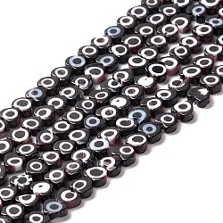 Handmade Evil Eye Lampwork Beads Strands, Heart, Coconut Brown, 5x6x2mm, Hole: 1mm, about 63~67pcs/strand, 12.60~12.99 inch(32~33cm)