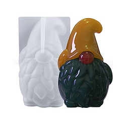 Moules en silicone d'affichage de gnome de noël bricolage, moules de résine, pour la résine UV, fabrication artisanale de résine époxy, blanc, 96x51x46mm