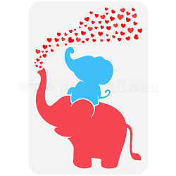 Fingerinspire pochoir d'éléphant de coeur aimant 11.7x8.3 pouce mère et enfant éléphants dessin pochoir réutilisable évider coeur artisanat pochoir pour scrapbook, papier, album photo, tuiles, meubles, Toile