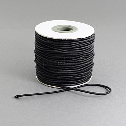 Cordon élastique rond, avec l'extérieur en nylon et caoutchouc à l'intérieur, noir, 3mm, 25m/rouleau