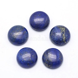 Naturales lapis lazuli cabochons, semicírculo, teñido, 12x5~6mm