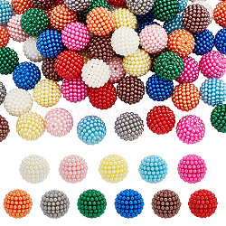 Arricraft 110 pièces 11 couleurs abs plastique imitation perles perles, perles baies, ronde, couleur mixte, 19~19.5x18~18.5mm, Trou: 1.8mm, 10 pcs / couleur