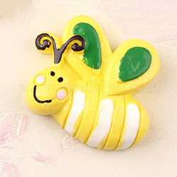 Cabochons givrés en résine, bricolage pour boucles d'oreilles et accessoires d'épingle à cheveux, forme d'abeille, blanc, 28x23mm