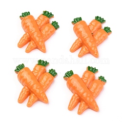 Cabochon decoden in resina opaca, cibo imitazione, carota, arancione, 25x21x5.5mm