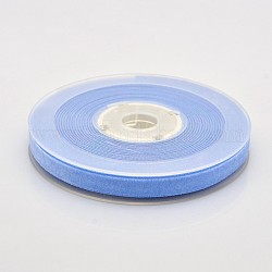 Cinta de terciopelo de poliéster para embalaje de regalo y decoración de festival, azul aciano, 1/4 pulgada (7 mm), aproximamente 70yards / rodillo (64 m / rollo)