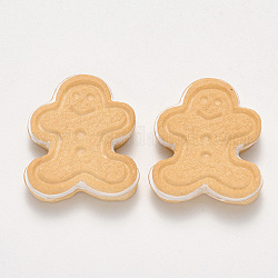 Cabochon decodificati in resina, per Natale, biscotti alimentari d'imitazione, uomo di pan di zenzero, grano, 27x22~23x6mm