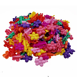 Детей аксессуары для волос, пластиковые зажимы волос, цветок, разноцветные, 30x20 мм