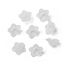 Abalorios de acrílico transparentes, esmerilado, flor, blanco, 13x7mm, agujero: 1 mm, aproximamente 1865 unidades / 500 g