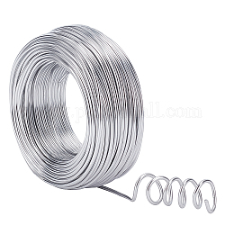 Nbeads filo tondo in alluminio, filo metallico metallico pieghevole, per la creazione di gioielli fai da te, argento, 10 gauge, 2.5mm, 35 m / 500 g (114.8 piedi / 500 g), 500 g / scatola