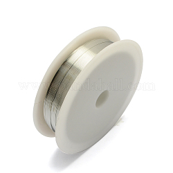 Round Copper Wire for Jewelry Making, Silver, 26 Gauge, 0.4mm, about 39.37 Feet(12m)/roll, 10 rolls/set