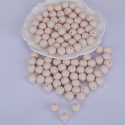 Perles focales rondes en silicone, perles à mâcher pour les jouets de dentition, Diy soins infirmiers colliers faisant, blanc, 15mm, Trou: 2mm