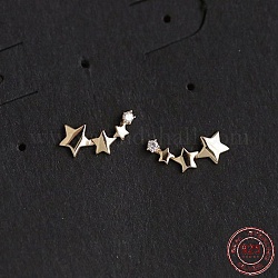925 серебряные серьги-гвоздики со звездами, покрытые родием, изящные крошечные серьги для девушек, платина