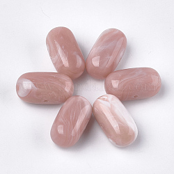Abalorios de acrílico, estilo de imitación de piedras preciosas, oval, marrón rosado, 30x16x16mm, agujero: 2 mm, aproximamente 75 unidades / 500 g