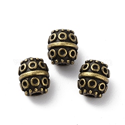 Perles en alliage de style tibétain, sans cadmium et sans plomb, baril, bronze antique, 7x8.5mm, Trou: 1.8mm