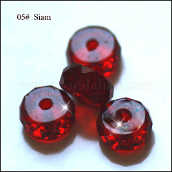 Abalorios de cristal austriaco de imitación, aaa grado, facetados, plano y redondo, de color rojo oscuro, 8x3.5mm, agujero: 0.9~1 mm