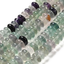 Chapelets de perles en fluorite naturel, perles de soucoupe, rondelle, 6.5x3mm, Trou: 1mm, Environ 118~119 pcs/chapelet, 15.35'' (39 cm)