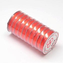 Filo di cristallo elastico piatto, filo per perline elastico, per realizzare bracciali elastici, arancio rosso, 0.8mm, circa 10.93 iarde (10 m)/rotolo