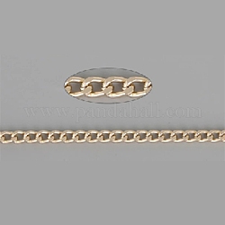 Оксидированные алюминиевые бордюрные цепи, граненые, несварные, с катушкой, золотые, 6x4x1.1 мм, 100 м / рулон