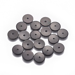 304 acciaio inossidabile perline distanziatore, rotondo e piatto, elettroforesi nera, 10x0.8mm, Foro: 1.2 mm