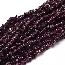 Natürlicher Granat Chip-Perlen-Stränge, 5~14x4~10 mm, Bohrung: 1 mm, ungefähr 15.5 Zoll ~ 16.1 Zoll