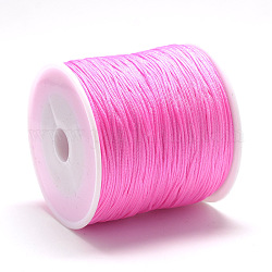 Hilo de nylon, cuerda de anudar chino, color de rosa caliente, 1.5mm, alrededor de 142.16 yarda (130 m) / rollo