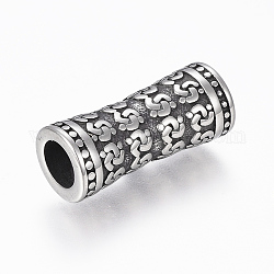 304 Magnetverschluss aus Edelstahl mit Klebeenden, Kolumne, Antik Silber Farbe, 23x10 mm, Bohrung: 6 mm