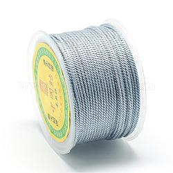 Hilos de nylon, cuerdas de milán / cuerdas retorcidas, azul acero claro, 1.5~2mm, alrededor de 54.68 yarda (50 m) / rollo